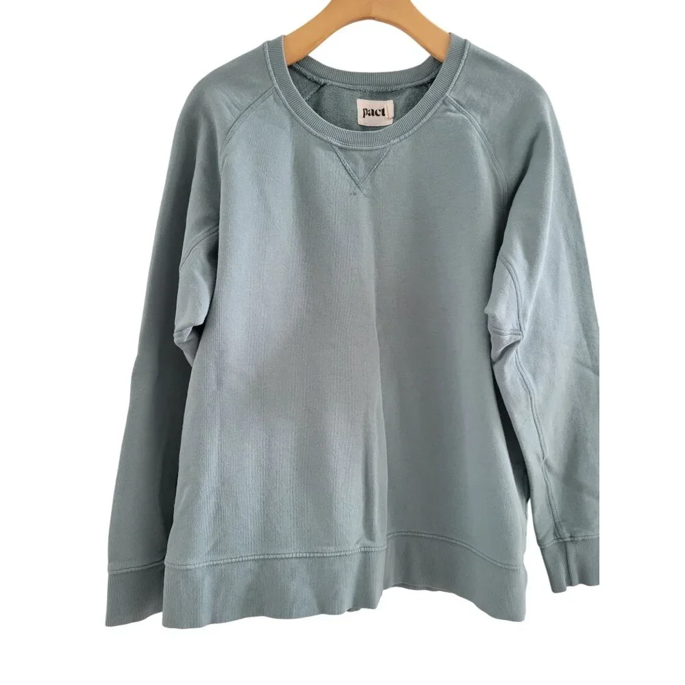 Pact Mens light Green Sweatshirt long sleeves size XL Organic Cotton Gorpcore